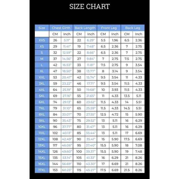 Pet Dog Fleece Jacket Coat Winter Warm Sweater Blue Size 6XL New USA FAST SHIP - Picture 3 of 3